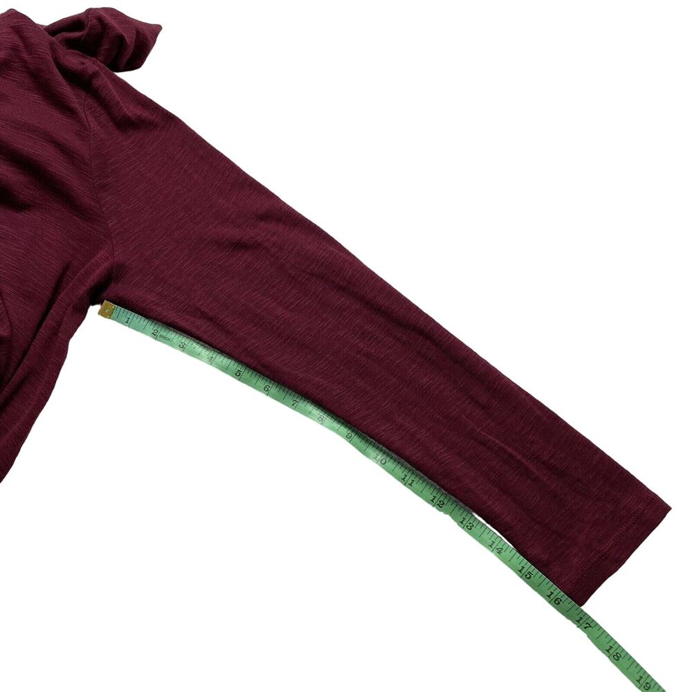 J.JILL Burgundy Red Pima Cowl Neck Tunic Top Large Petite Long Sleeve - Picture 9 of 10